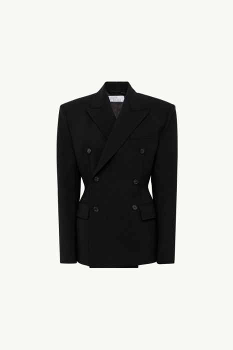 TAILORED DOUBLE-BREASTED BLAZER IN VIRGIN WOOL