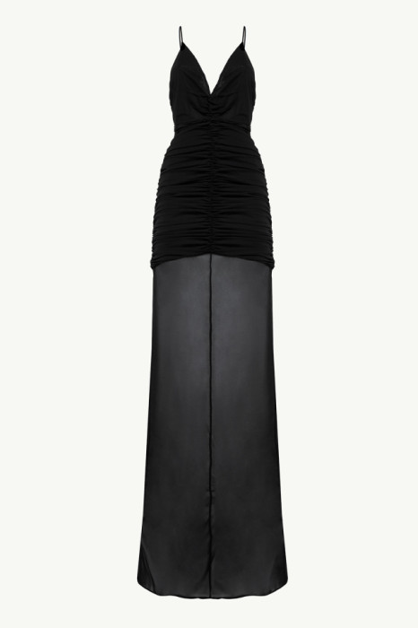 GEORGETTE LONG DRESS IN SETA