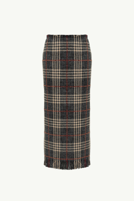 TARTAN PRINT MIDI SKIRT