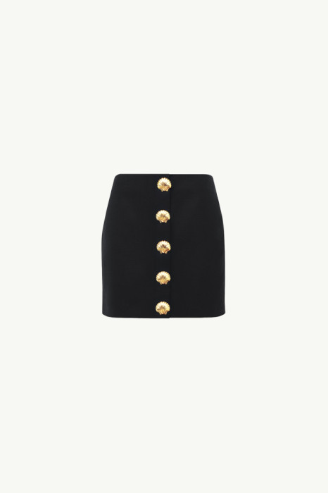 MINI SKIRT WITH SEA SHELL PIN DETAILING