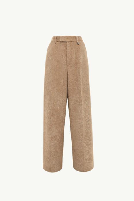 HAIRY-EFFECT TAILORED WIDE PANTS