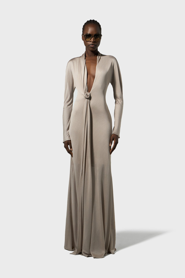 SATIN LONG DRESS